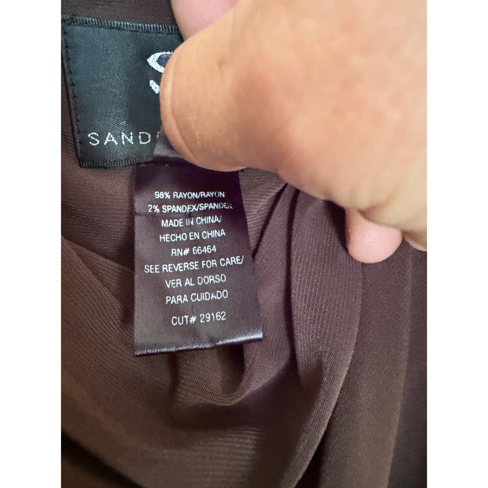 Sandra Darren Midi Dress Cowl Neck Ruched Draped Brown Size 16 - Picture 5 of 9
